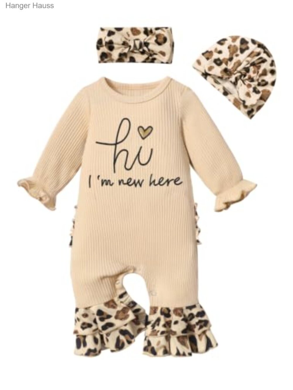 Baby Girl Ruffle Romper Jumpsuit Cotton Snap Closure Long Sleeve